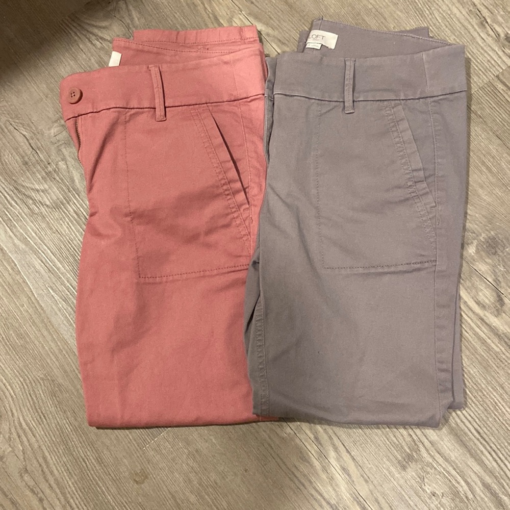 Bundle of 2 Loft outlet modern roll cuff chino
